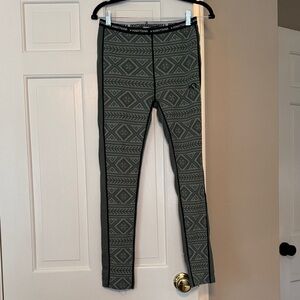 Kari Traa Nordic Patterned Wool Base Layer Leggings - Sage Green